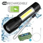 Mini COB LED Flashlight USB Rechargeable Torch