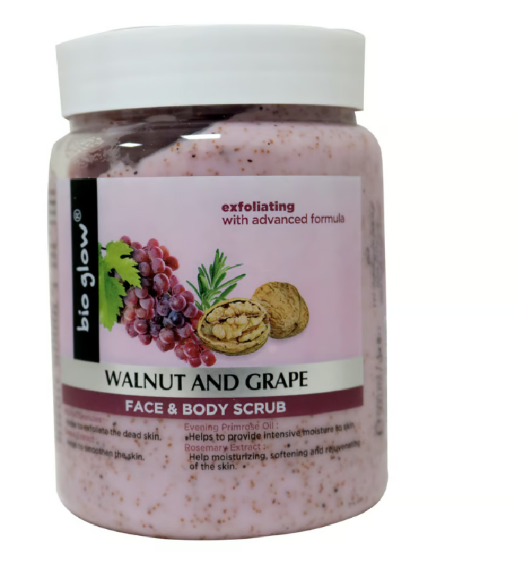 walnut-and-grape-face-body-scrub-buynow.lk_-1-3.png Bio Glow walnut and grape Face & Body Scrub 500ml - Image 1