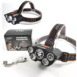 T21 5LED With Built-in 18650 Battery USB Rechargeable Portable Flashlight