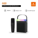 Kisonli G22 Bluetooth Speaker with Microphone Mini Karaoke RGB Light Stereo